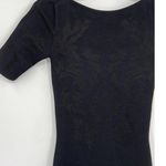 Cushnie Black Floral Jacquard Knit Short Sleeve Midi Dress Size XS Photo 7