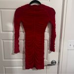 Michael Costello Revolve x  Red Mini Dress Long Sleeve Photo 2
