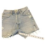 AGOLDE Dee High Rise Denim Cut Off Shorts Size 26 Distressed Side Slits Blue Photo 5