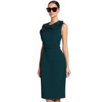 Elie Tahari ‎ Women's Sleeveless Sheath Dress Blue Belted Knee Length Size 2 Photo 1