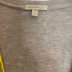 Bordeaux  Gray V-Neck Blouse with Yellow Detail Photo 2