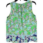 Rose + Olive Top Women M Green Blue Floral Sleeveless Flowy Colorful Summer Boho Size M Photo 2
