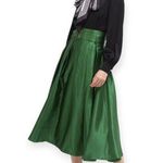Chicwish Emerald Belted Texture Flare Maxi Skirt Size S Photo 0