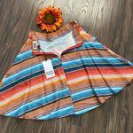 Unique Vintage NWT Serape Stripe Briella Flare Skirt SMALL Photo 3