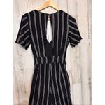 Crystal Doll  Black White Striped Jumpsuit Size 7 – Belted Wide Leg Photo 9