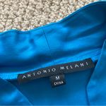 Antonio Melani Y2K V-Neck Cap Sleeve Blouse Bright Blue Size Medium Cotton EUC Photo 1
