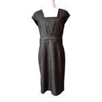 Banana Republic Cap Sleeve Black Check Retro Shift Dress 10 Modern 60s Retro Photo 0