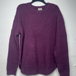 st. john's bay  sweater women's large petite Crewneck Purple Cable Knit NWT Photo 0