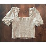 Sage The Label ⭐️  Top Puff Sleeve Smocked Light Green Blouse Top Women's‎ Small Photo 3