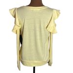 Lulus Kady Light Yellow Ruffle Cold Shoulder Long Sleeve Sweater Top size M Size M Photo 2