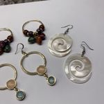 Lot Of 3 Costume Earrings Pierced Dangle / Hoop Mix Photo 3