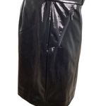 Karl Lagerfeld  Black Faux Leather Belted Mini Skirt Black SZ-12 New With Tags Photo 3
