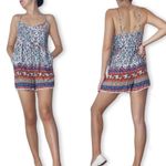 Xhilaration Romper Elephant & floral romper  Floral Elephant Print Sz M Brand New Photo 2