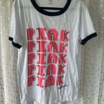 PINK - Victoria's Secret Victoria's Secret PINK VS Limited Edition Crew Neck Campus Ringer Tee Tshirt L Photo 3