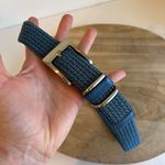 Vintage Blue Woven Weaved Silver Double Buckle Free Size Belt Photo 1