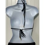 SHAN Velours Onyx Black Velvet Bikini Set Size 8‎ Triangle Top & Bottom Swimsuit Photo 4