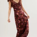 Free People  Dainty Lace Retro 90s Butterfly Babe Maxi Dress in Brown Combo Large Photo 7