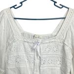 American Eagle Square neck crochet eyelet poof sleeve Cottagecore crop #755 Photo 7