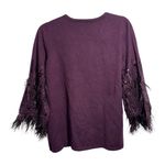 Chico's NWOT CHICO’S Feather and Sequin Sweater in Plum - Size 1 (8/10) - see descr. Photo 1