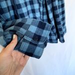 Riders By Lee blue black checkered fleece button down jacket women's size XL Photo 4