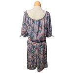 Vtg 1970s Dusty Purple Floral Gathered Sleeve Blouson Top Knee Length Dress 12 Photo 2
