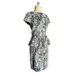Alexia Admor Snake Print Black & White Knee Length Peplum Size Large Dress Photo 4