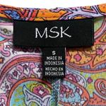 MSK Medium Paisley Print Dress w gold circle hardware on chest boho chic summer Photo 5