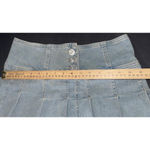 BDG Urban Outfitter Denim Pleated School Girl Jean Mini Skirt 3 Button Front M Photo 3
