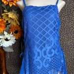 Doe & Rae ✅3/$30✅ NWT Blue Embroidered Sleeveless Corset Side Tie Tank Blouse | MEDIUM | Photo 1