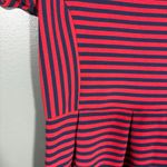 J.Crew  Women's Blue & Red Striped Preppy Nautical Dress - Size 8 - Pleated Skirt Photo 2