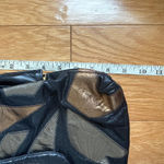 Vintage 80s Genuine Leather Patchwork Shoulder Bag Metallic Gold Bronze Purse Black Photo 12