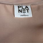 PLANET by Lauren G 100% Silk Sleeveless Blouse Tan Size 4 Photo 8