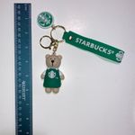 Starbucks  Green and White Bear Keychain with Wrist Strap or Bag Charm - New Photo 2