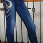 Roberto Cavalli  Dark Blue Jeans with Metallic Snake Photo 0