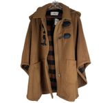 Coach  Wool Blend Hooded Duffle Cape Coat Toggle Camel Brown Size M/L Photo 7