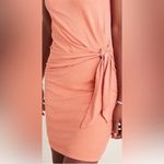 Drew  Anthropologie Rust Orange Ribbed Tie Waist Sleeveless Sheath Dress Photo 1