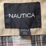 Nautica Rain Coat Jacket Women 1X Pockets Zip Black Tan Neutral Hood Mock Neck Photo 8