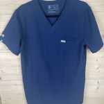 FIGS  Technical Collection Small S Royal Blue CHISEC Scrub Top Shirt Pockets‎ Photo 0