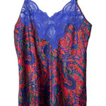 Victoria's Secret  Gold Label Vintage Satin Bright Floral Lace Mini Slip Dress XL Photo 0