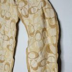 Coach Tan Ivory C Monogram 100% Merino Wool Fringe Detail Wool Winter Scarf Photo 7