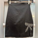 Bebe Tara Subkoff Y2K Black Satin Skirt Rhinestone Bow Size 2 XS Limited Edition Photo 9