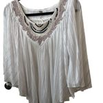Free People  Star Gazer Lilly White Gauze Beaded Size Medium Poncho. Photo 2