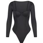SKIMS Glissenette Long Sleeve Bodysuit Onyx Size XS Photo 0