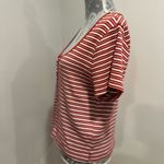Levi's Striped Red Button-Up Women's Top Photo 3