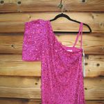 Mac Duggal 10912 Womens Pink EMBELLISHED PUFF ONE SHOULDER COLUMN GOWN Dress Photo 8