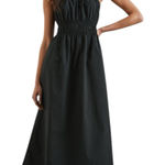 Rails NWT Selani Black One Shoulder Cotton Poplin Midi Dress Pockets Size XL Photo 0