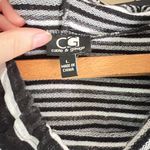 Cable & Gauge Black & White Stripe Cowl Neck Sweatshirt Photo 4