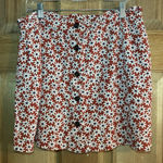 Madewell women’s orange and White Mini Pencil Skirt size L Photo 0