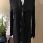 Kardashian Kollection Black Long Sleeve Open Midi Drape Sweater Size M Photo 1