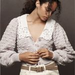 Anthropologie Balloon Sleeve Collared Cargidan Lilac Size M NEW Photo 7